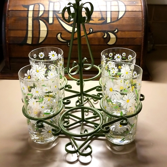 Vintage Other - Vintage Culver? Metal Drinking Glass Carrier-Holds 6-roughly 2 5/8 in. Wide